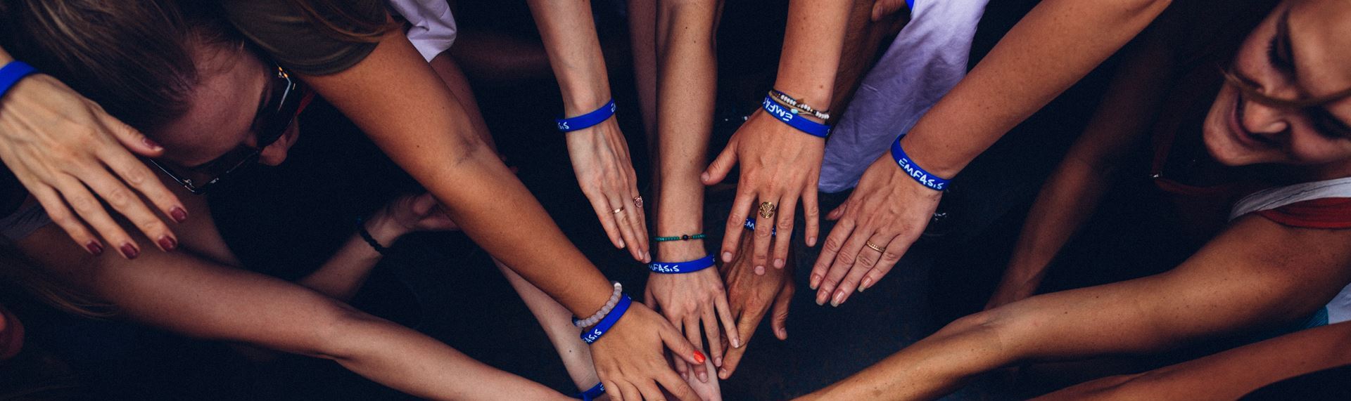Hands together in the middle