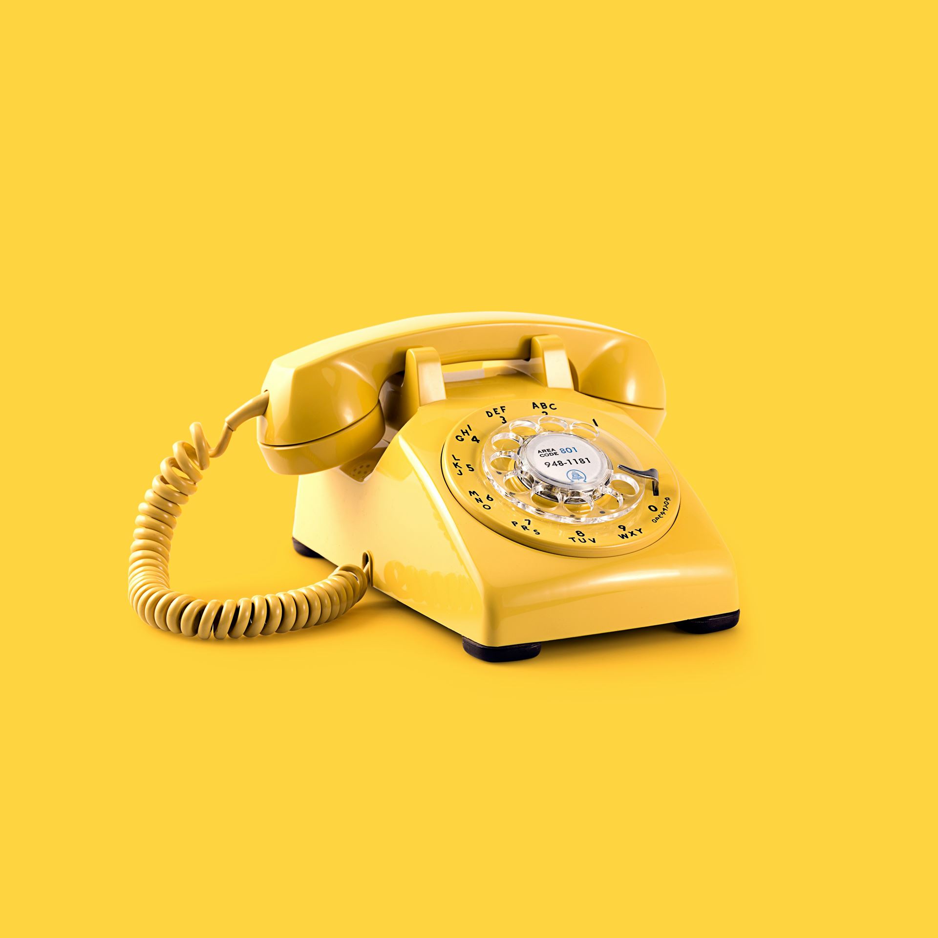 Yellow rotary phone